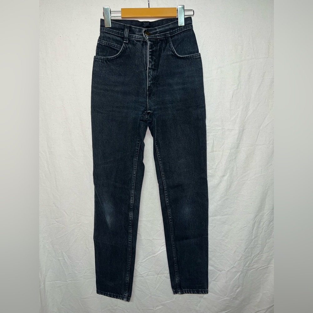Vintage Santana Black High Rise Straight Leg Jeans Size 26